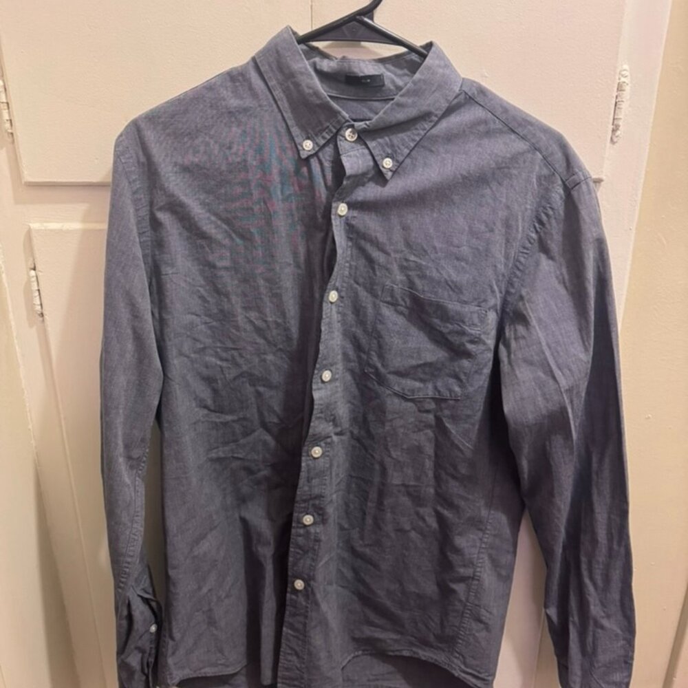 J Crew Blue Casual Button Down Medium - image 1